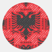 Albanees vlagpatroon 2 ronde sticker (Voorkant)