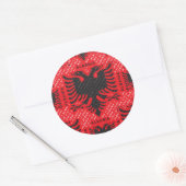 Albanees vlagpatroon 2 ronde sticker (Envelop)
