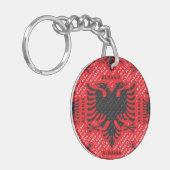 Albanees vlagpatroon 2 sleutelhanger (Voorkant Links)