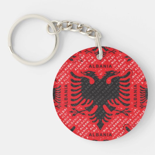 Albanees vlagpatroon 2 sleutelhanger (Voorkant)