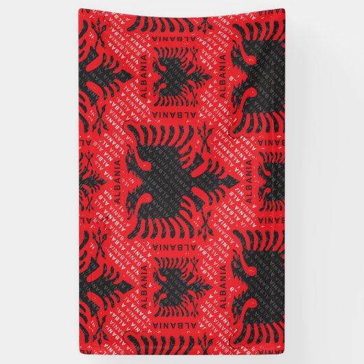 Albanees vlagpatroon 2 spandoek (Verticaal)