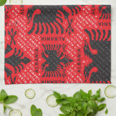 Albanees vlagpatroon 2 theedoek (Gevouwen)