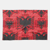 Albanees vlagpatroon 2 theedoek (Horizontaal)