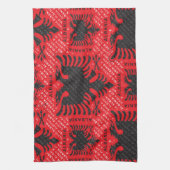 Albanees vlagpatroon 2 theedoek (Verticaal)