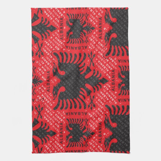 Albanees vlagpatroon 2 theedoek (Verticaal)
