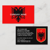 Albanees wapen, vlag van Albanië Visitekaartje (Voorkant / Achterkant)