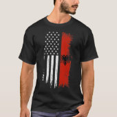 Albanese Amerikaanse vlag T-shirt (Voorkant)