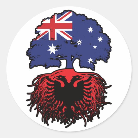 Albanese Australische Australische boomstammen Ronde Sticker (Voorkant)