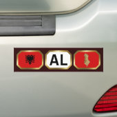 Albanese Bumpersticker van de vlaggenkaartcode (Op auto)