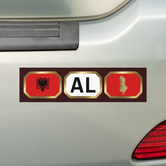 Albanese Bumpersticker van de vlaggenkaartcode (Op auto)