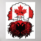 Albanese Canadese Canadese vlag voor boomstammen Poster (Voorkant)