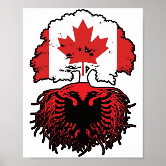 Albanese Canadese Canadese vlag voor boomstammen Poster (Voorkant)
