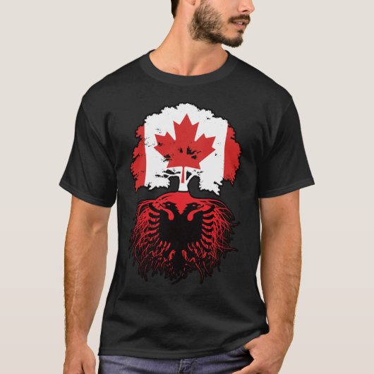 Albanese Canadese Canadese vlag voor boomstammen T-shirt (Voorkant)