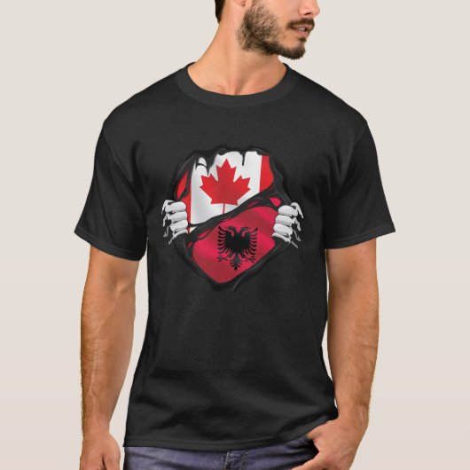 Albanese Canadese handpalen met rotsbanden T-shirt (Voorkant)