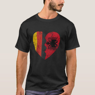 Albanese Duitse vlag Hart Duitsland Albanië Vlag R T-shirt