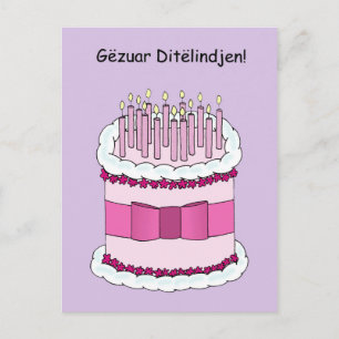 Albanese Happy Birthday Cake en kaarsen Briefkaart