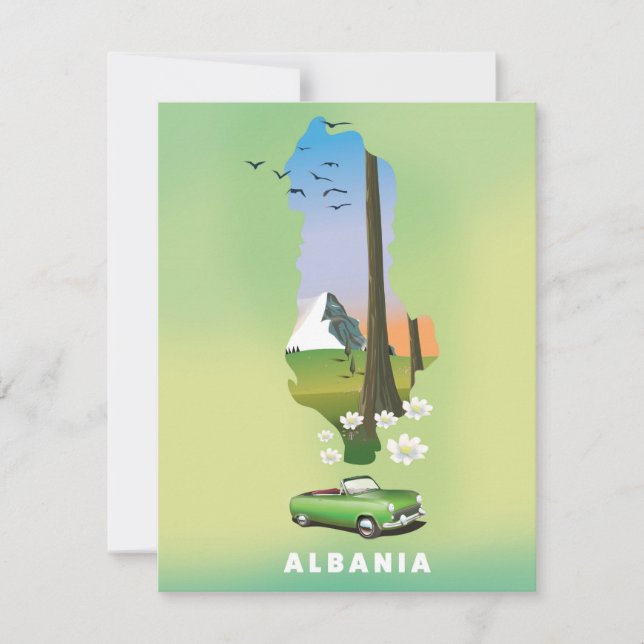Albanese kaart Illustratieve reisposter (Voorkant)