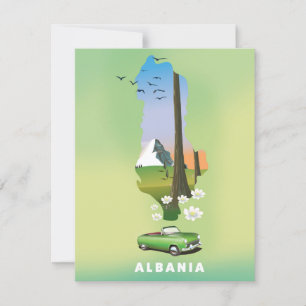 Albanese kaart Illustratieve reisposter