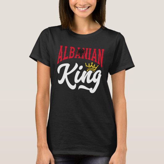 Albanese koning Albanees Albanië vlag T-shirt (Voorkant)