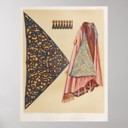 Albanese kostumeborduurwerk van de industriële ar poster (Voorkant)