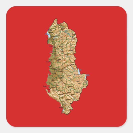 Albanese Landkaart Sticker (Voorkant)