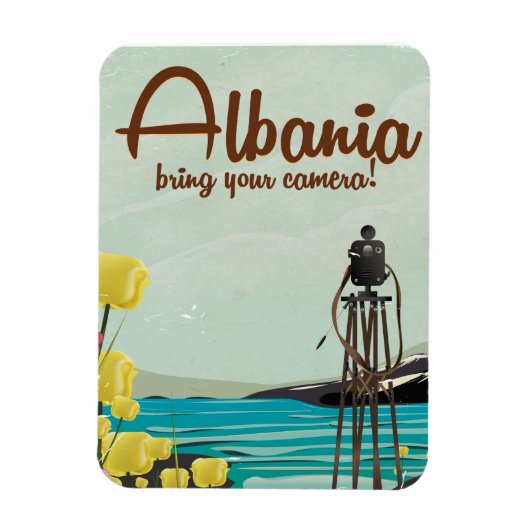 Albanese landschap vintage reisposter. magneet (Verticaal)