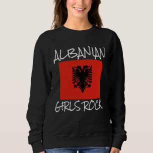 Albanese Meisjes Rock Trots Om Albanees Adelaar Al Trui