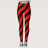 Albanese nationale vlaggekleurde diagonaal gestree leggings (Voorkant)