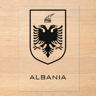 Albanese Nationale Wapen Erfgoedinkt Acryl Uitnodigingen