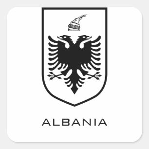 Albanese Nationale Wapen Erfgoedinkt Vierkante Sticker