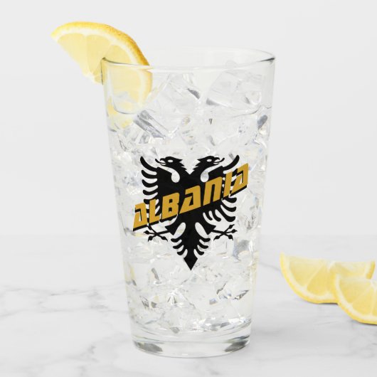 Albanese patriotpartij en Albanese vlag Glas (Voorkant ijs)