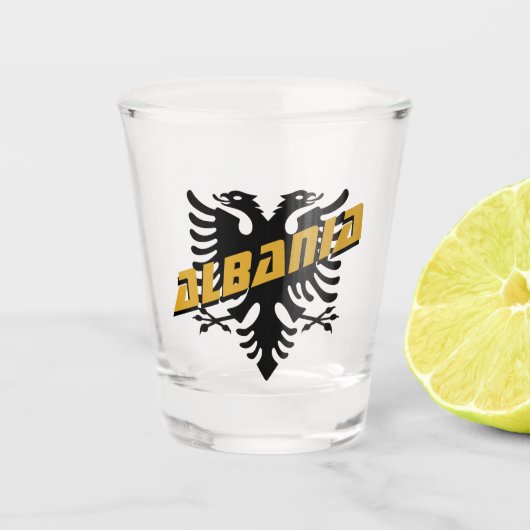 Albanese patriotpartij en Albanese vlag Shot Glas (Voorkant)