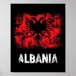 Albanese patriottische shirt met versleten Albanes Poster
