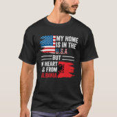 Albanese roots Amerikaanse vlag Albanië Erfgoed T-shirt (Voorkant)