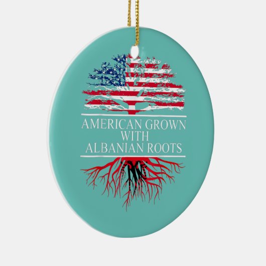 Albanese Roots-Amerikaanse vlag Albanië Keramisch Ornament (Rechts)
