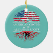 Albanese Roots-Amerikaanse vlag Albanië Keramisch Ornament (Achterkant)