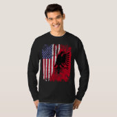 ALBANESE ROOTS Rode Adelaar Half Amerikaans ALBANI T-shirt (Voorkant volledig)