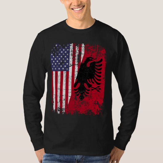 ALBANESE ROOTS Rode Adelaar Half Amerikaans ALBANI T-shirt (Voorkant)