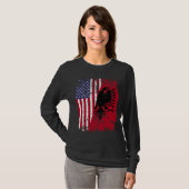 ALBANESE ROOTS Rode Adelaar Half Amerikaans ALBANI T-shirt (Voorkant volledig)