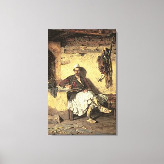 Albanese Sentinel Resting (Arnaueti) (olie op canv Canvas Afdruk (Voorkant)