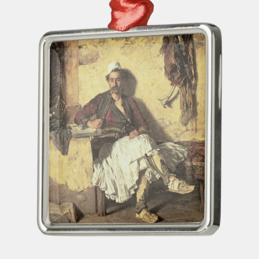 Albanese Sentinel Resting (Arnaueti) (olie op canv Metalen Ornament (Links)