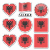 Albanese stickers en Albanese vlag, hart/sport (Voorkant)