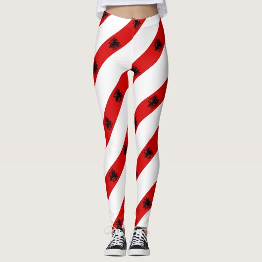 Albanese strepen vlag leggings (Voorkant)