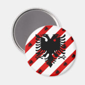 Albanese strepen vlag magneet (Voorkant / Achterkant)