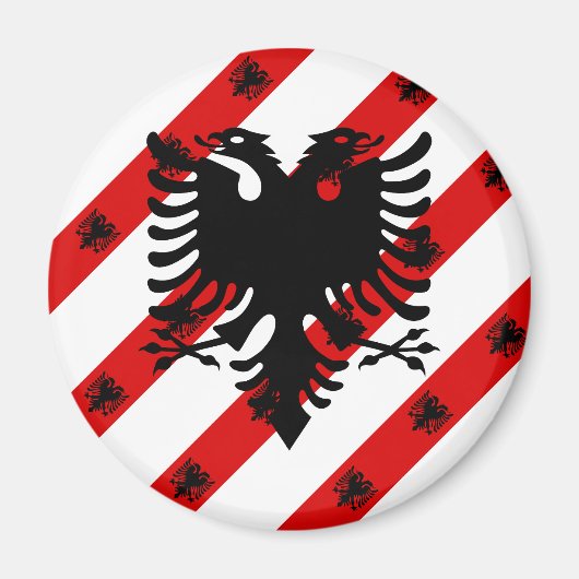Albanese strepen vlag magneet (Voorkant)
