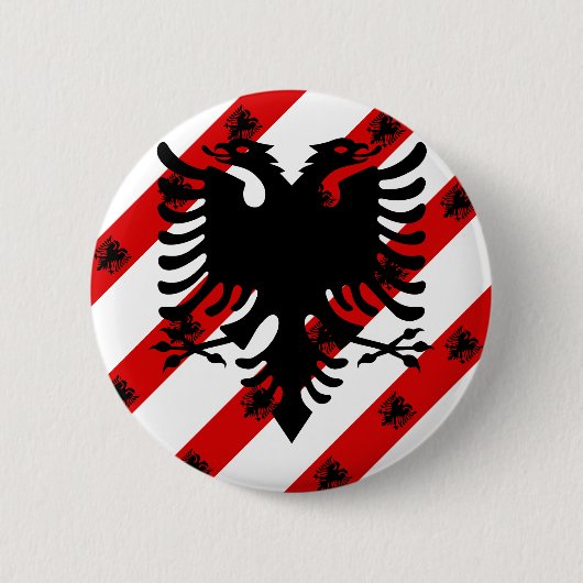 Albanese strepen vlag ronde button 5,7 cm (Voorkant)