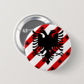 Albanese strepen vlag ronde button 5,7 cm (Voorkant /achterkant)