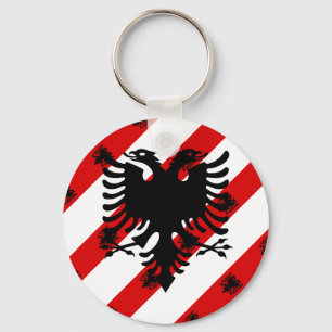 Albanese strepen vlag sleutelhanger