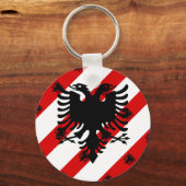 Albanese strepen vlag sleutelhanger (Voorkant)