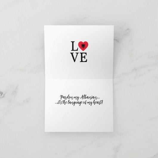 Albanese taal gevouwen dank u kaart (Binnen)